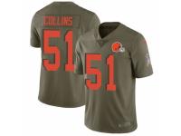 Men Nike Cleveland Browns #51 Jamie Collins Limited Olive 2017 Salute to Service NFL Jersey