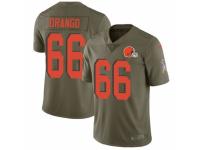 Men Nike Cleveland Browns #66 Spencer Drango Limited Olive 2017 Salute to Service NFL Jersey