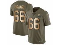 Men Nike Cleveland Browns #66 Spencer Drango Limited Olive/Gold 2017 Salute to Service NFL Jersey