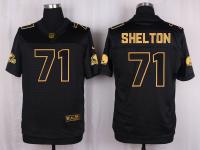 Men Nike Cleveland Browns #71 Danny Shelton Pro Line Black Gold Collection Jersey