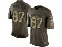 Men Nike Cleveland Browns #87 Seth DeValve Elite Green Salute to Service NFL Jersey
