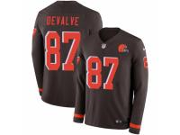 Men Nike Cleveland Browns #87 Seth DeValve Limited Brown Therma Long Sleeve NFL Jersey
