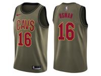 Men Nike Cleveland Cavaliers #16 Cedi Osman Swingman Green Salute to Service NBA Jersey