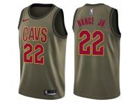 Men Nike Cleveland Cavaliers #22 Larry Nance Jr. Swingman Green Salute to Service NBA Jersey