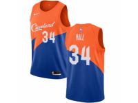 Men Nike Cleveland Cavaliers #34 Tyrone Hill Blue NBA Jersey - City Edition