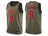 Men Nike Cleveland Cavaliers #8 Jordan Clarkson Swingman Green Salute to Service 2018 NBA Finals Bound NBA Jersey