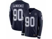 Men Nike Dallas Cowboys #90 Demarcus Lawrence Limited Navy Blue Therma Long Sleeve NFL Jersey