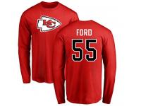 Men Nike Dee Ford Red Name & Number Logo - NFL Kansas City Chiefs #55 Long Sleeve T-Shirt