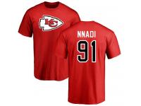 Men Nike Derrick Nnadi Red Name & Number Logo - NFL Kansas City Chiefs #91 T-Shirt