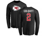 Men Nike Dustin Colquitt Black Name & Number Logo - NFL Kansas City Chiefs #2 Long Sleeve T-Shirt