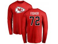Men Nike Eric Fisher Red Name & Number Logo - NFL Kansas City Chiefs #72 Long Sleeve T-Shirt