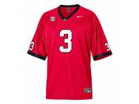 Men Nike Georgia Bulldogs #3 Todd Gurley Red With SEC Patch Authentic NCAA Jersey