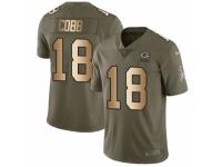 Men Nike Green Bay Packers #18 Randall Cobb Limited Olive/Gold 2017 Salute to Service NFL Jersey
