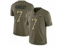 Men Nike Green Bay Packers #7 Brett Hundley Limited Olive/Camo 2017 Salute to Service NFL Jersey