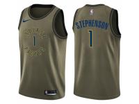 Men Nike Indiana Pacers #1 Lance Stephenson Swingman Green Salute to Service NBA Jersey