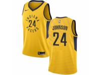 Men Nike Indiana Pacers #24 Alize Johnson Gold NBA Jersey Statement Edition