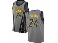 Men Nike Indiana Pacers #24 Alize Johnson Gray NBA Jersey - City Edition