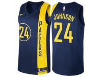 Men Nike Indiana Pacers #24 Alize Johnson Navy Blue NBA Jersey - City Edition