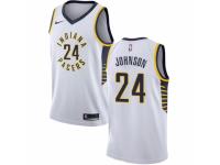 Men Nike Indiana Pacers #24 Alize Johnson White NBA Jersey - Association Edition