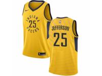 Men Nike Indiana Pacers #25 Al Jefferson Gold NBA Jersey Statement Edition