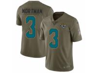 Men Nike Jacksonville Jaguars #3 Brad Nortman Limited Olive 2017 Salute to Service NFL Jersey