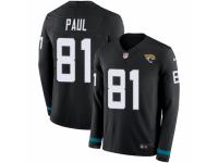 Men Nike Jacksonville Jaguars #81 Niles Paul Limited Black Therma Long Sleeve NFL Jersey