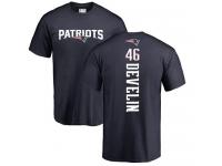 Men Nike James Develin Navy Blue Backer - NFL New England Patriots #46 T-Shirt