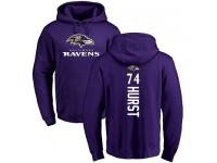 Men Nike James Hurst Purple Backer - NFL Baltimore Ravens #74 Pullover Hoodie