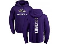 Men Nike Kamalei Correa Purple Backer - NFL Baltimore Ravens #51 Pullover Hoodie