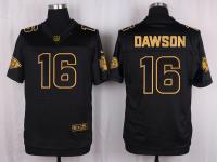 Men Nike Kansas City Chiefs #16 Len Dawson Pro Line Black Gold Collection Jersey
