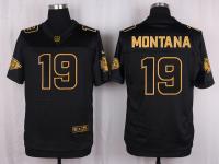 Men Nike Kansas City Chiefs #19 Joe Montana Pro Line Black Gold Collection Jersey