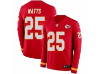 Men Nike Kansas City Chiefs #25 Armani Watts Limited Red Therma Long Sleeve NFL Jersey