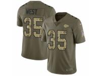 Men Nike Kansas City Chiefs #35 Charcandrick West Limited Olive/Camo 2017 Salute to Service NFL Jersey