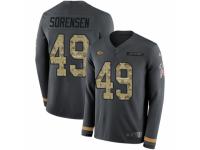 Men Nike Kansas City Chiefs #49 Daniel Sorensen Limited Black Salute to Service Therma Long Sleeve NFL Jersey