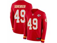 Men Nike Kansas City Chiefs #49 Daniel Sorensen Limited Red Therma Long Sleeve NFL Jersey