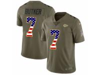 Men Nike Kansas City Chiefs #7 Harrison Butker Limited Olive/USA Flag 2017 Salute to Service NFL Jersey