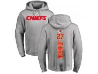 Men Nike Larry Johnson Ash Backer - NFL Kansas City Chiefs #27 Pullover Hoodie