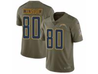 Men Nike Los Angeles Chargers #80 Kellen Winslow Limited Olive 2017 Salute to Service NFL Jersey