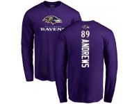 Men Nike Mark Andrews Purple Backer - NFL Baltimore Ravens #89 Long Sleeve T-Shirt