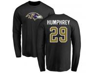 Men Nike Marlon Humphrey Black Name & Number Logo - NFL Baltimore Ravens #29 Long Sleeve T-Shirt