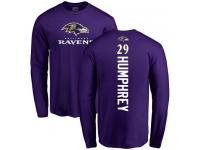 Men Nike Marlon Humphrey Purple Backer - NFL Baltimore Ravens #29 Long Sleeve T-Shirt