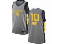 Men Nike Memphis Grizzlies #10 Mike Bibby Gray NBA Jersey - City Edition