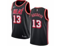 Men Nike Miami Heat #13 Edrice Adebayo Swingman Black Black Fashion Hardwood Classics NBA Jersey