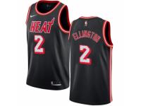 Men Nike Miami Heat #2 Wayne Ellington Swingman Black Black Fashion Hardwood Classics NBA Jersey