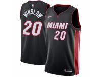 Men Nike Miami Heat #20 Justise Winslow  Black Road NBA Jersey - Icon Edition
