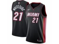 Men Nike Miami Heat #21 Hassan Whiteside  Black Road NBA Jersey - Icon Edition