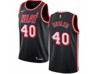 Men Nike Miami Heat #40 Udonis Haslem Swingman Black Black Fashion Hardwood Classics NBA Jersey