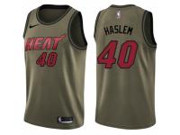 Men Nike Miami Heat #40 Udonis Haslem Swingman Green Salute to Service NBA Jersey