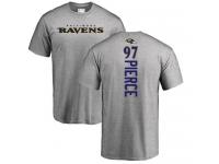 Men Nike Michael Pierce Ash Backer - NFL Baltimore Ravens #97 T-Shirt