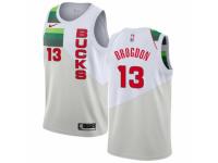 Men Nike Milwaukee Bucks #13 Malcolm Brogdon White  Jersey - Earned Edition